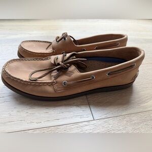 Sperry Authentic Original Sahara Boat Shoes Men’s 10 Leather Brown Deck Shoes